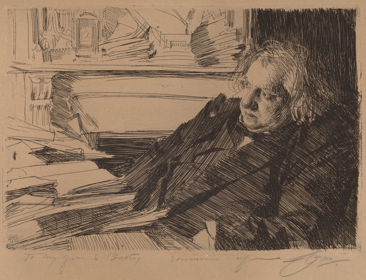 Ernest Renan, 1892. od Anders Leonard Zorn