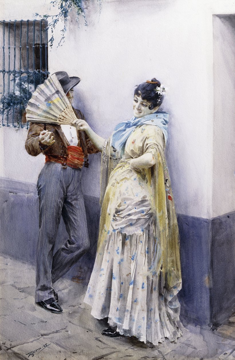 Flirtování, 1885 od Anders Leonard Zorn