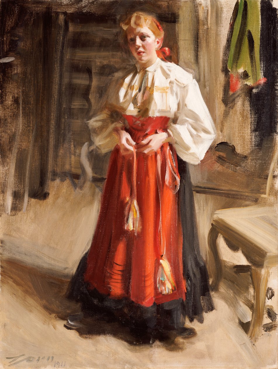 Dívka v kostýmu Orsa, 1911 od Anders Leonard Zorn