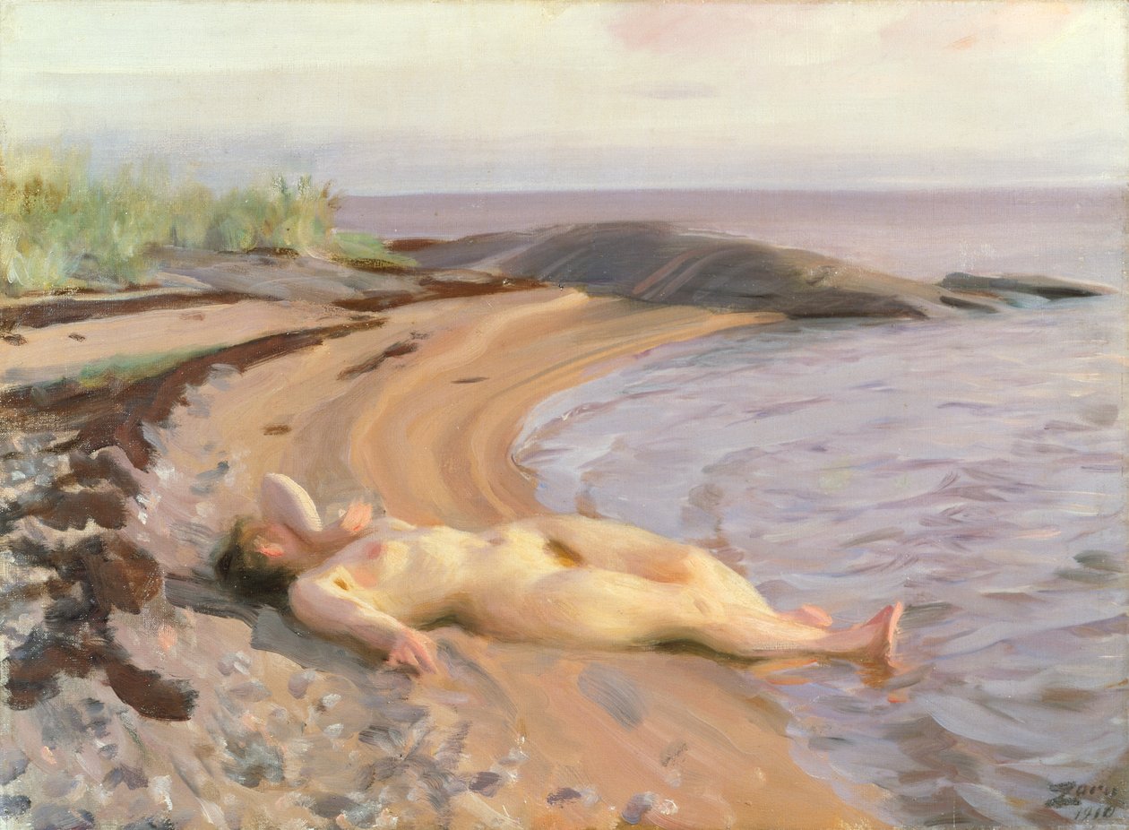 Na pláži od Anders Leonard Zorn