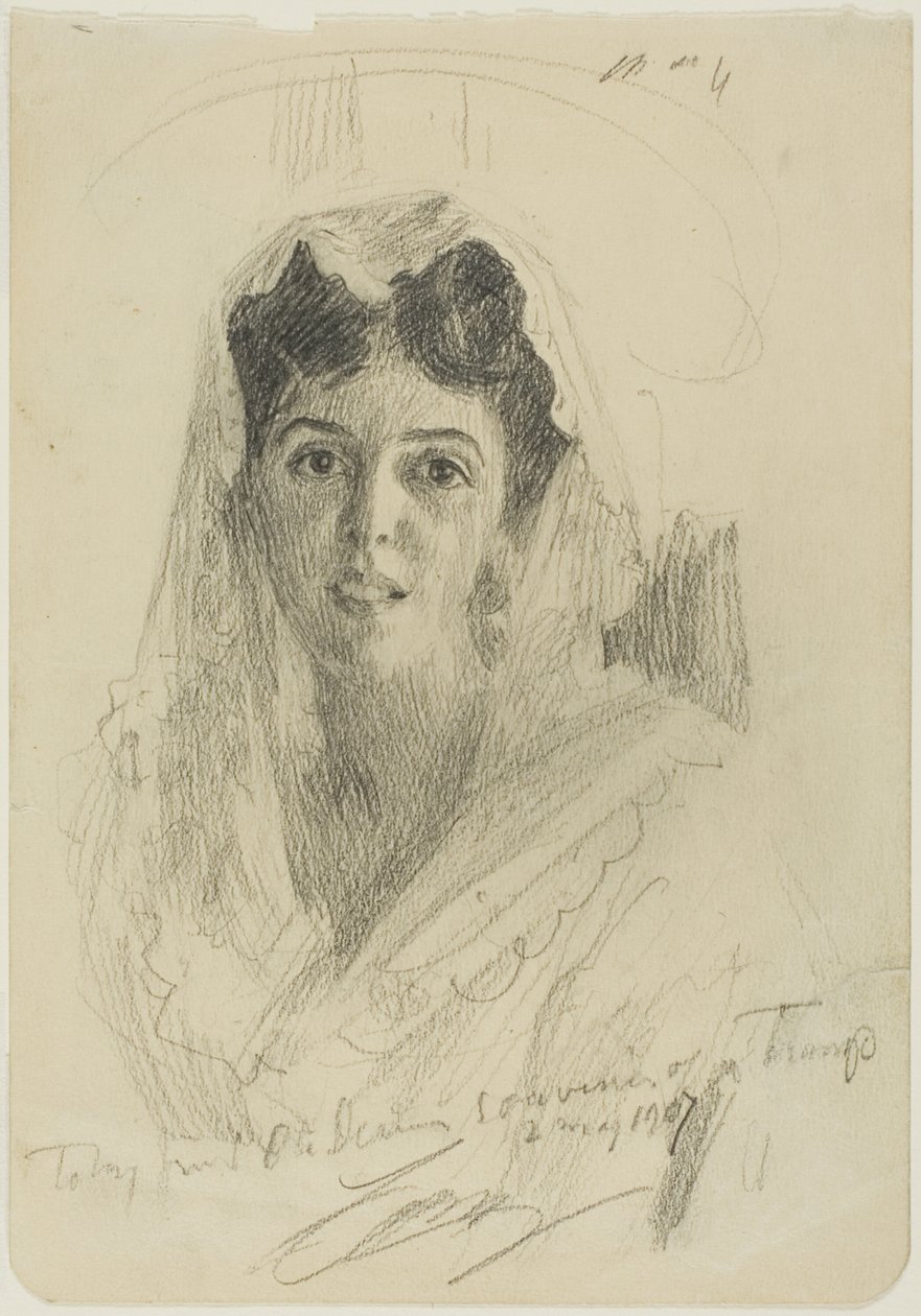 Hlava ženy (en Face) od Anders Leonard Zorn