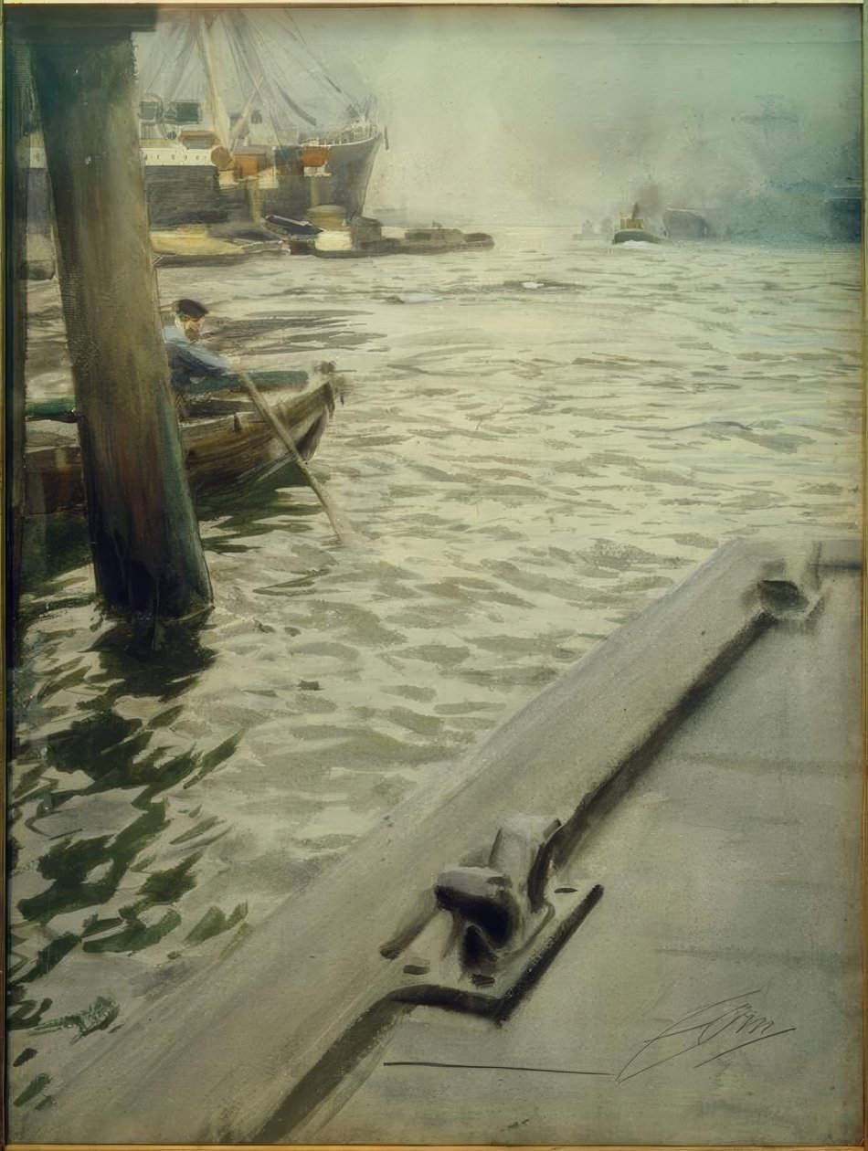 V přístavu Hamburk od Anders Leonard Zorn