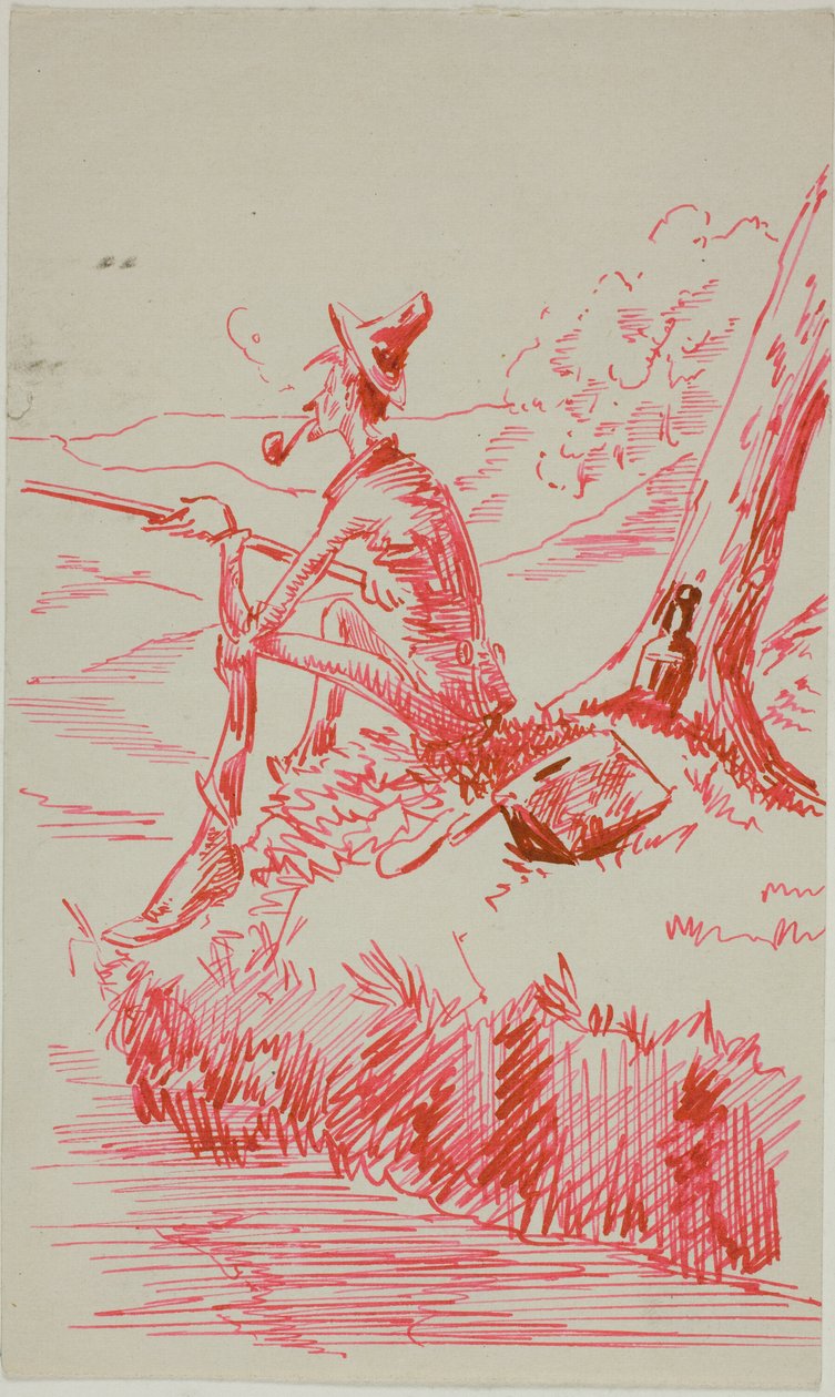 Muž rybařící na břehu řeky od Anders Zorn