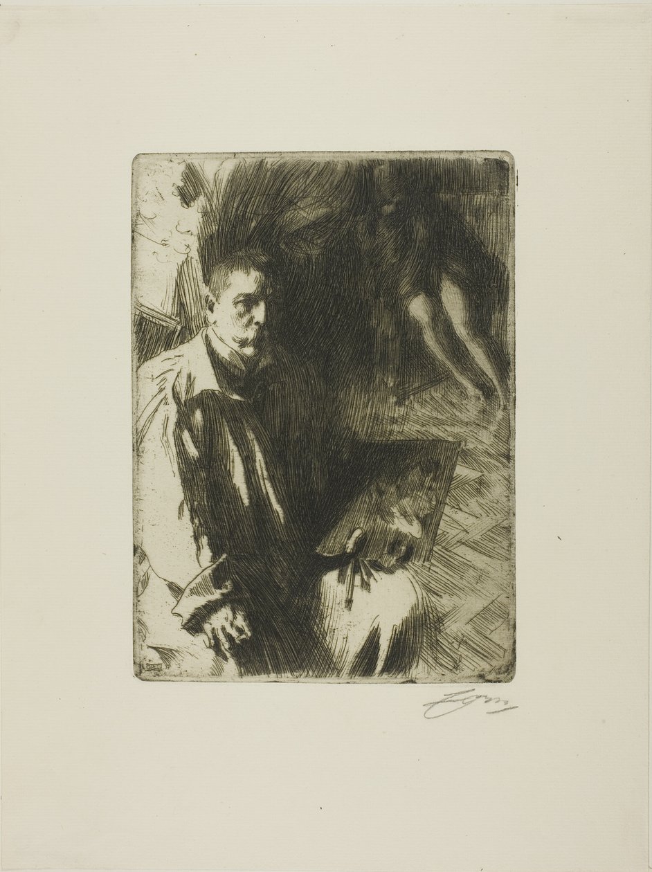 Autoportrét s Modelem II od Anders Leonard Zorn