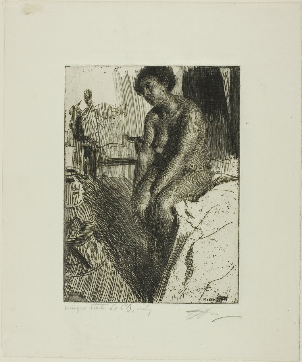 Sedící Černý od Anders Leonard Zorn