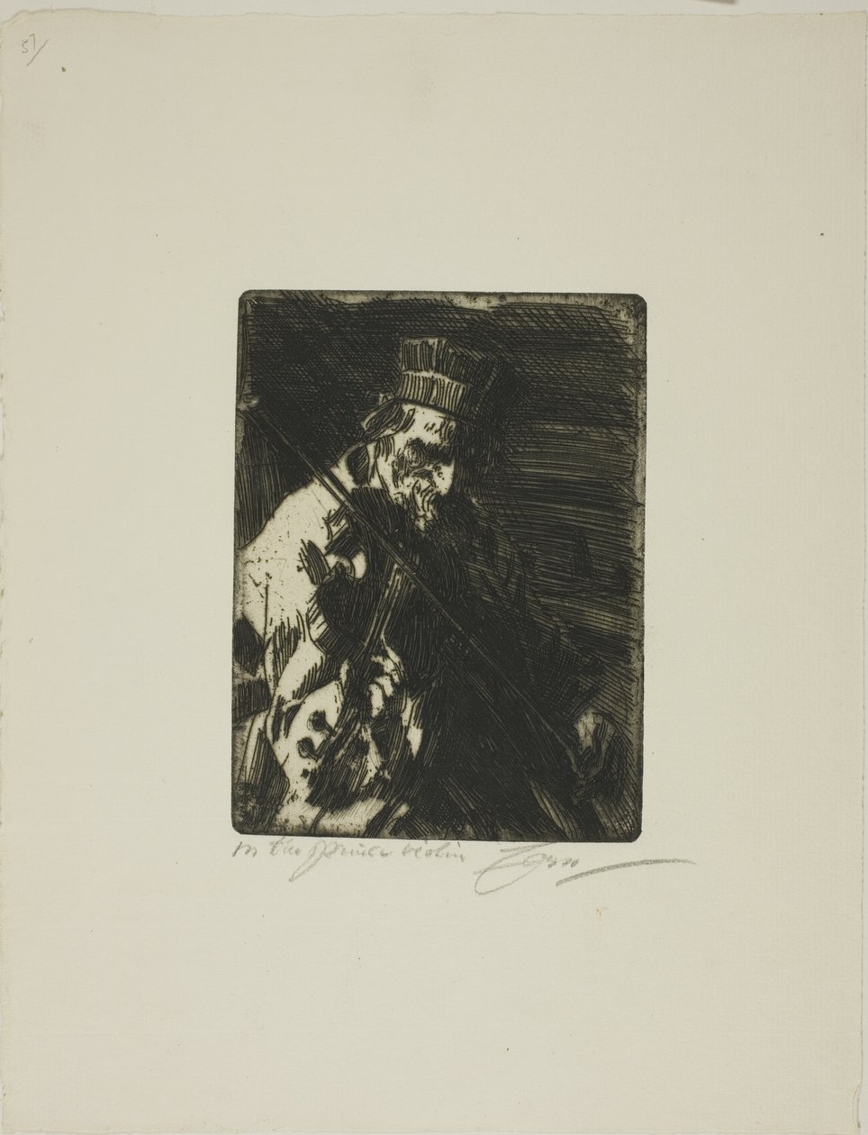 Vesnický houslista od Anders Leonard Zorn