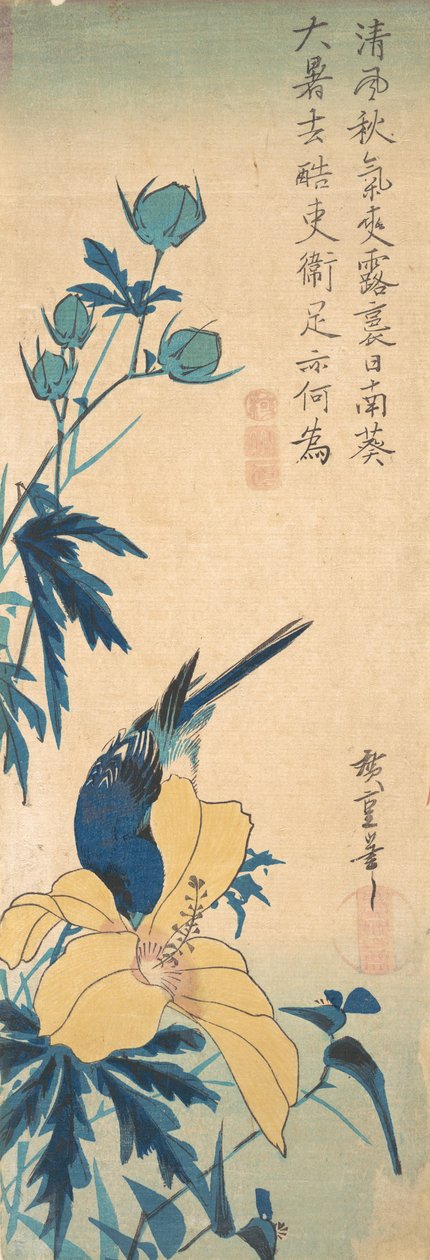 Modrý pták. od Ando Hiroshige