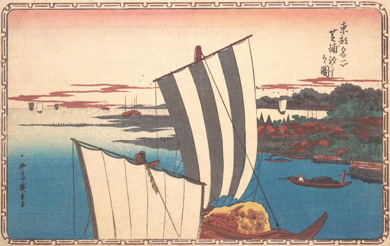 Shell Gathering v Shibaura. od Ando Hiroshige