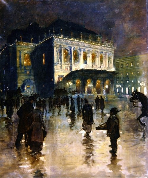 Opera House, Budapešť (olej na plátně) od Andor Dudits