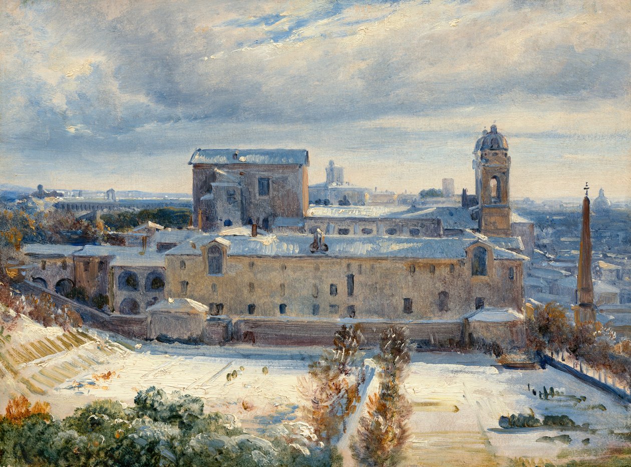 Santa Trinità dei Monti ve sněhu od André Giroux