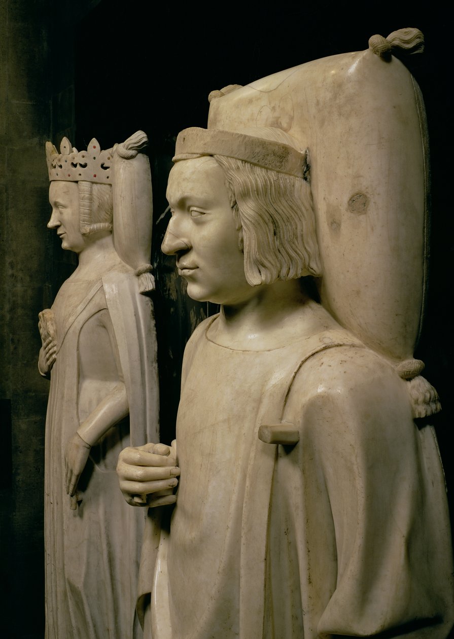 Podobizna z hrobky Karla V. „Moudrého“ (1338-80) kolem 1364 (mramor) (viz také 95783) od Andre Beauneveu