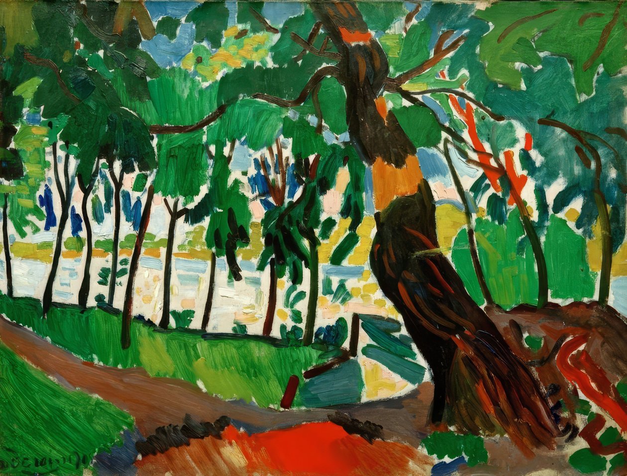 Strom, krajina u řeky od Andre Derain