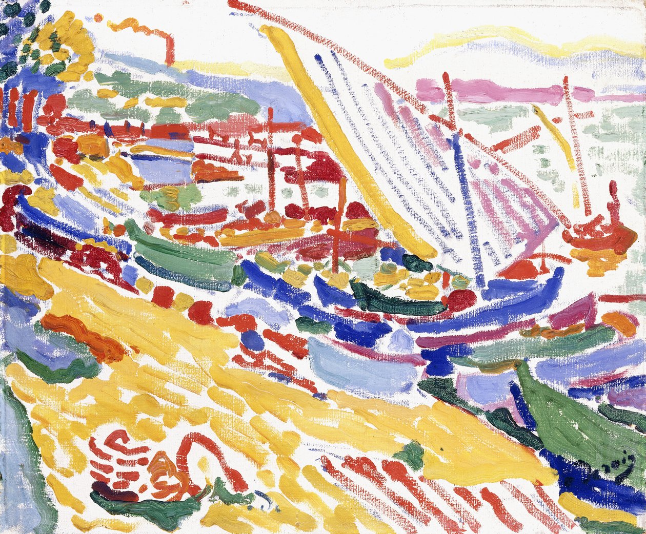 Lodě v přístavu Collioure od Andre Derain