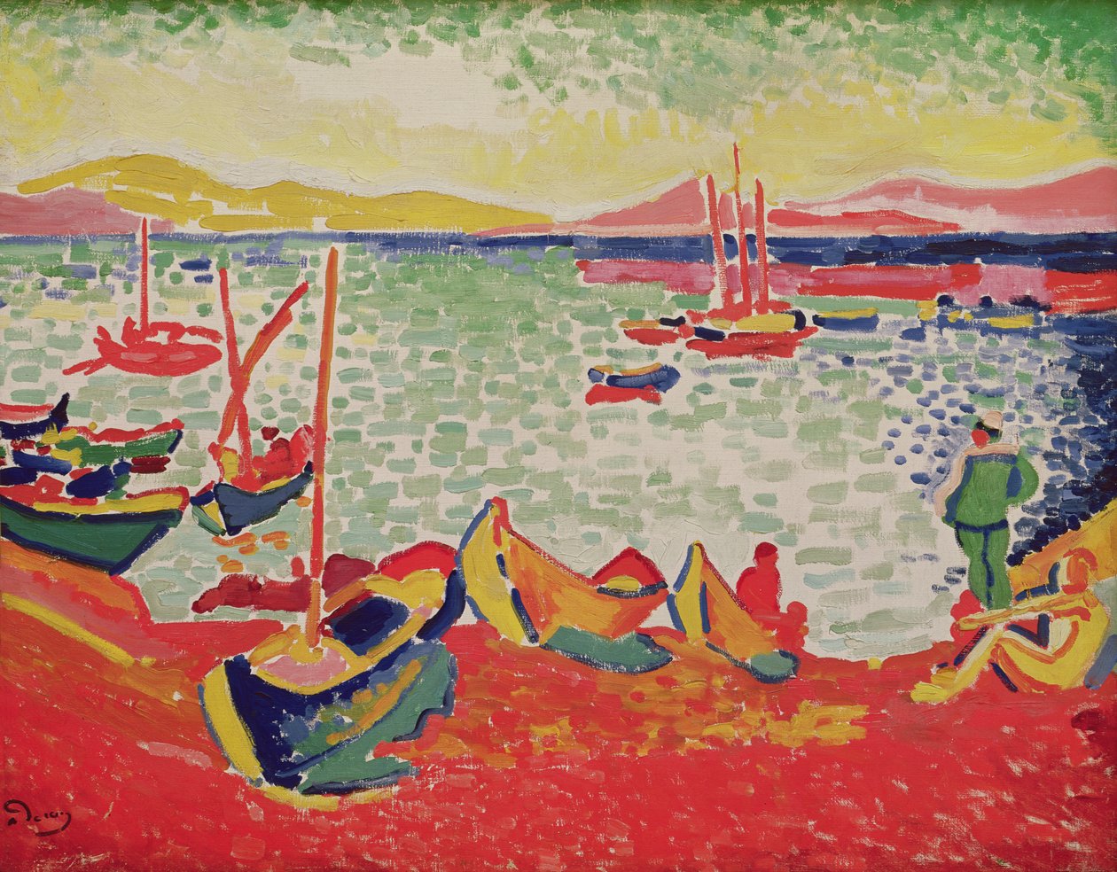 Lodě v přístavu v Collioure od Andre Derain