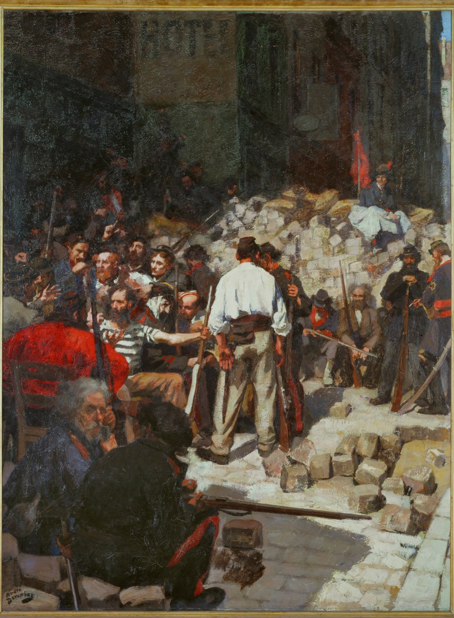 Komuna: Barikáda ... (malba na plátně) od Andre Devambez
