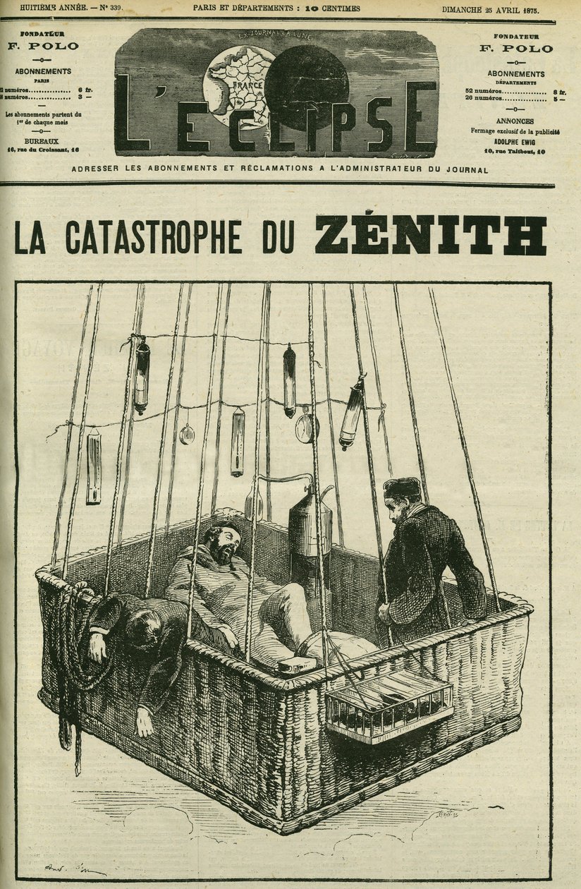 Nehoda balónu, Zenith, 15. dubna od Andre Gill