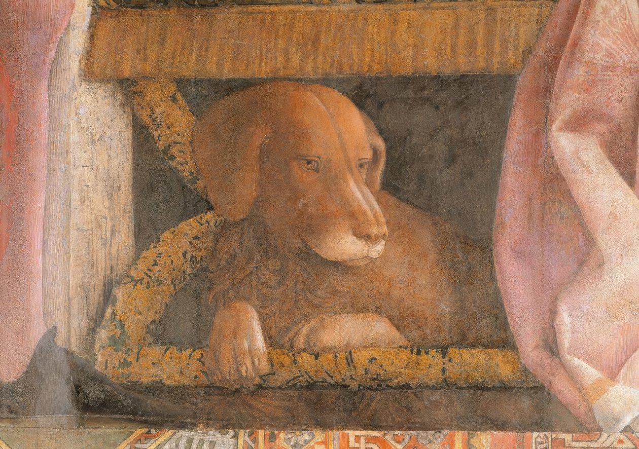 Lodovico III. Gonzaga s rodinou a soudem od Andrea Mantegna