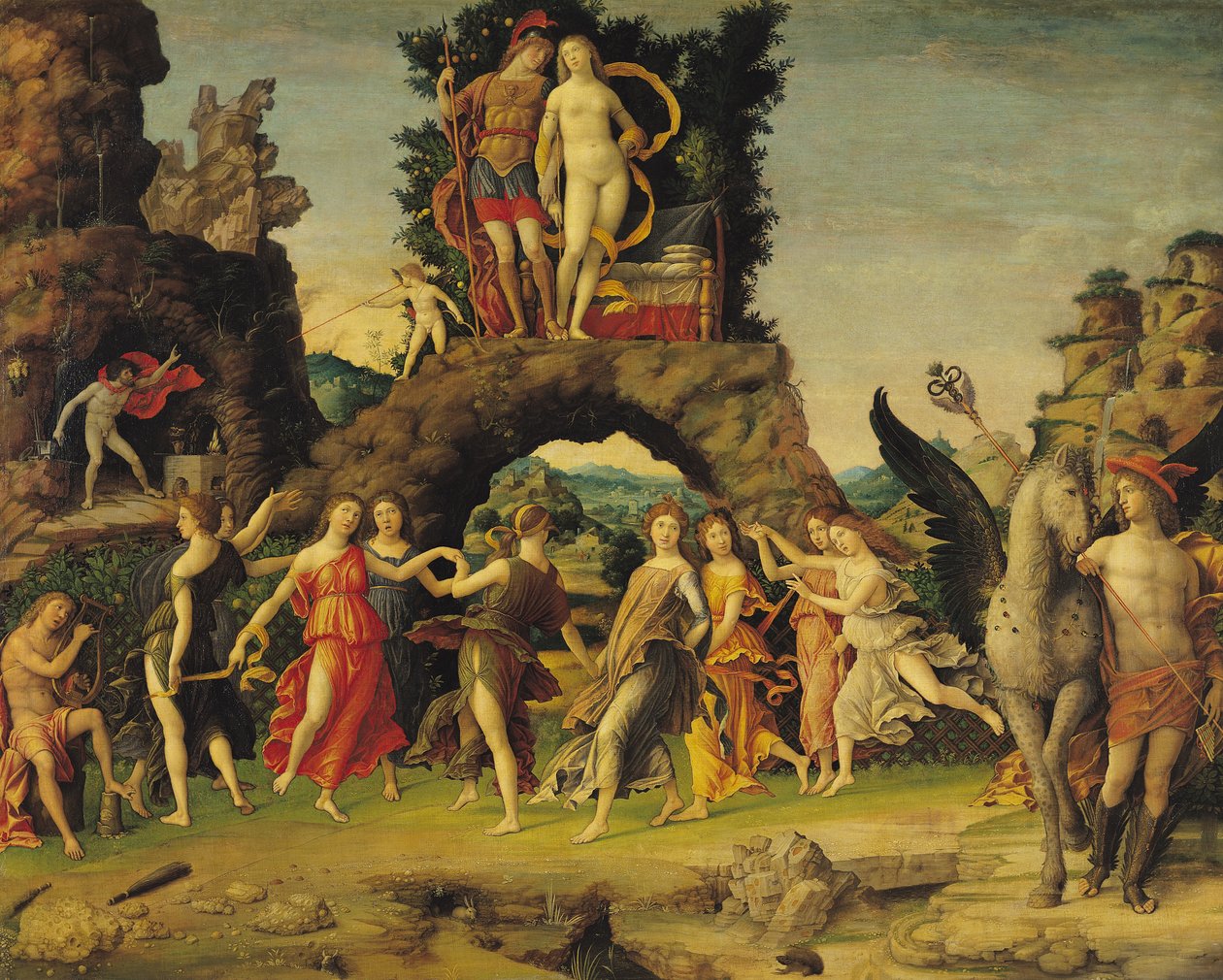 Parnas: Mars a Venuše od Andrea Mantegna