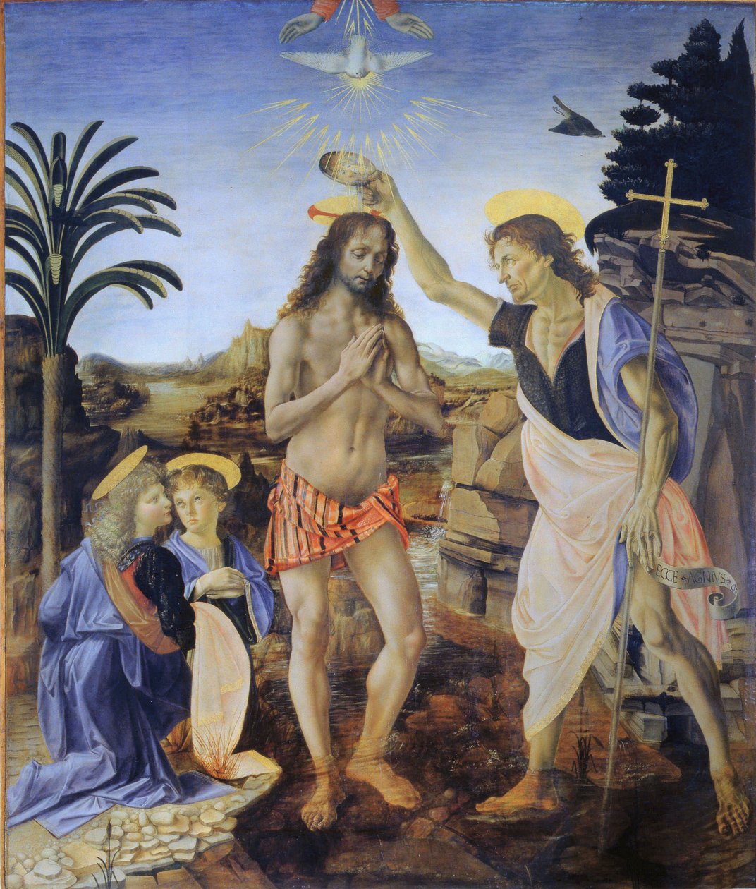 Křest Kristův od Andrea Verrocchio