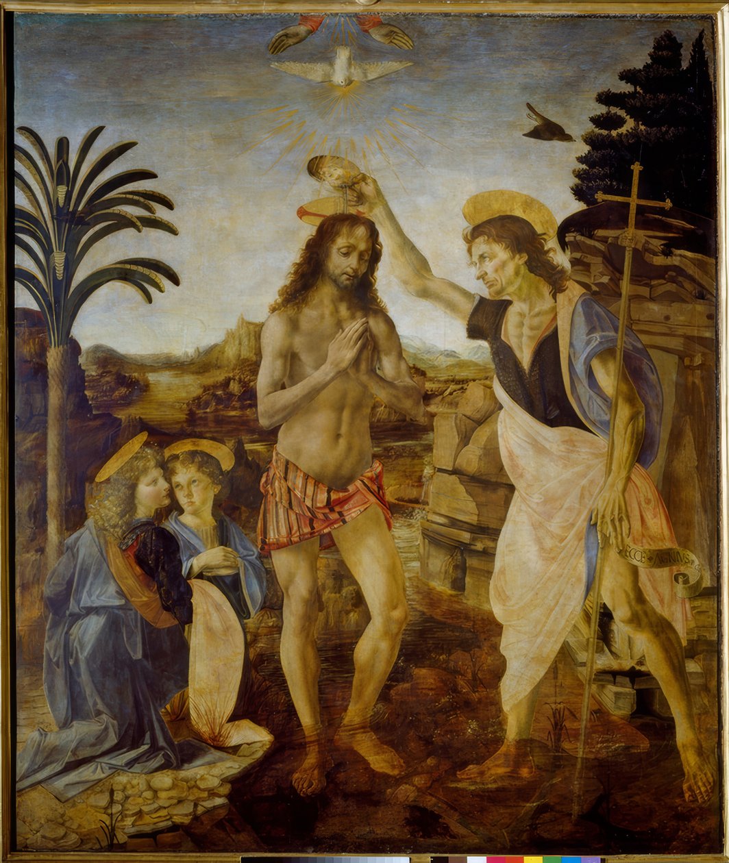 Křest Kristův od Andrea del Verrocchio