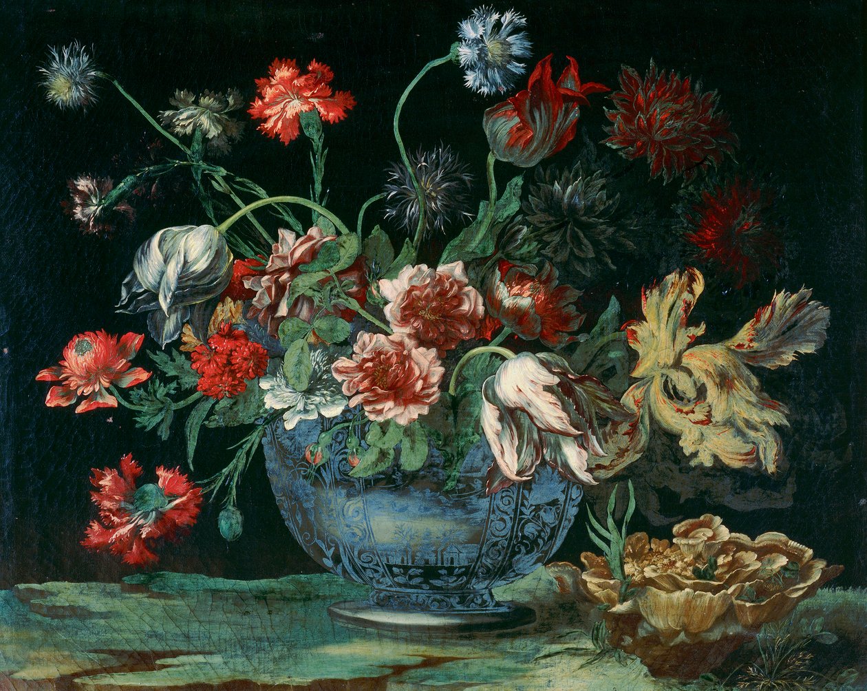 Umyvadlo z čínského porcelánu s kyticí od Andrea the Elder Scacciati