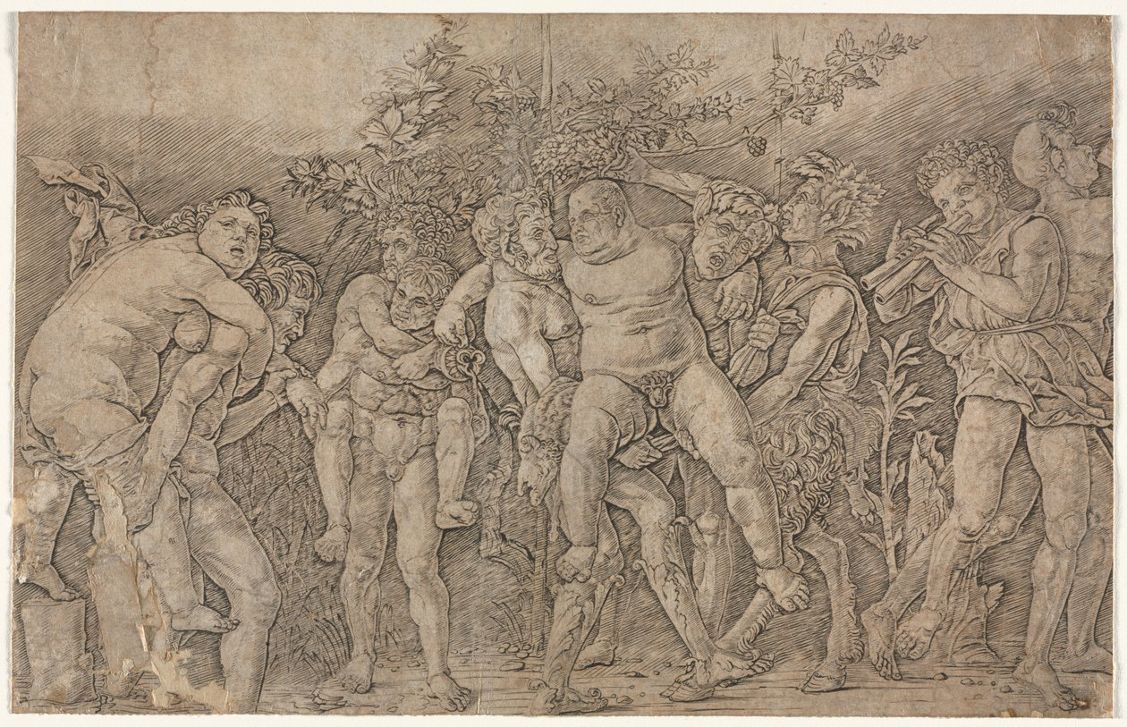 Bakchanal se Silenusem. od Andrea Mantegna