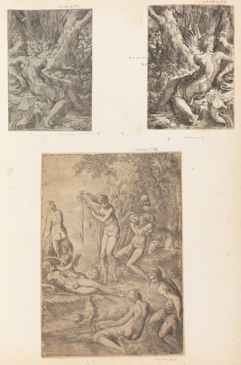 Nymfy Koupání, možná ca. 1545-50. od Andrea Schiavone