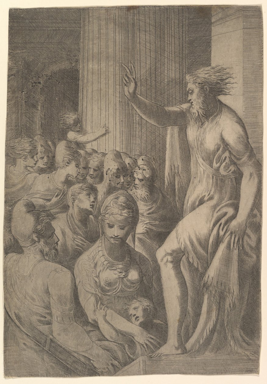 Svatý Pavel káže v Aténách, ca. 1548-53. od Andrea Schiavone