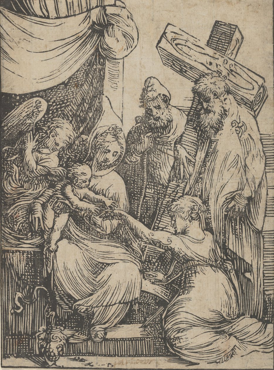 Svatba svaté Kateřiny, 1550-60. od Andrea Schiavone