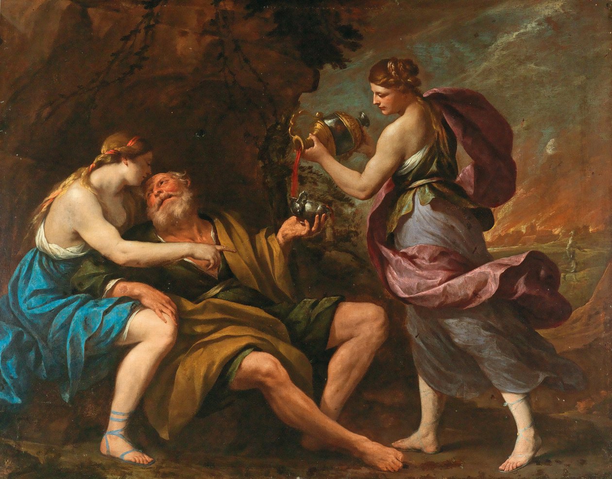 Lot a jeho dcery, 1650. od Andrea Vaccaro