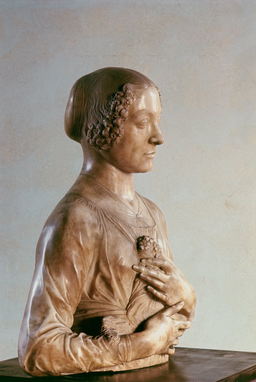 Žena s kyticí, cca 1475-80 (mramor) od Andrea del Verrocchio
