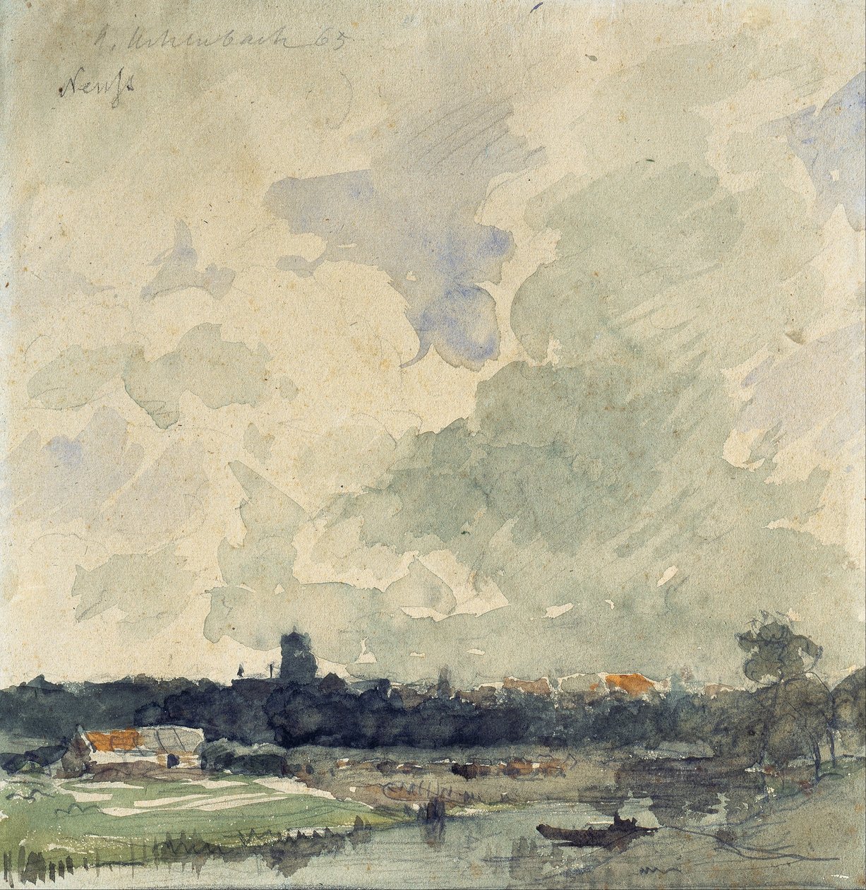 Pohled na Neuss od Andreas Achenbach