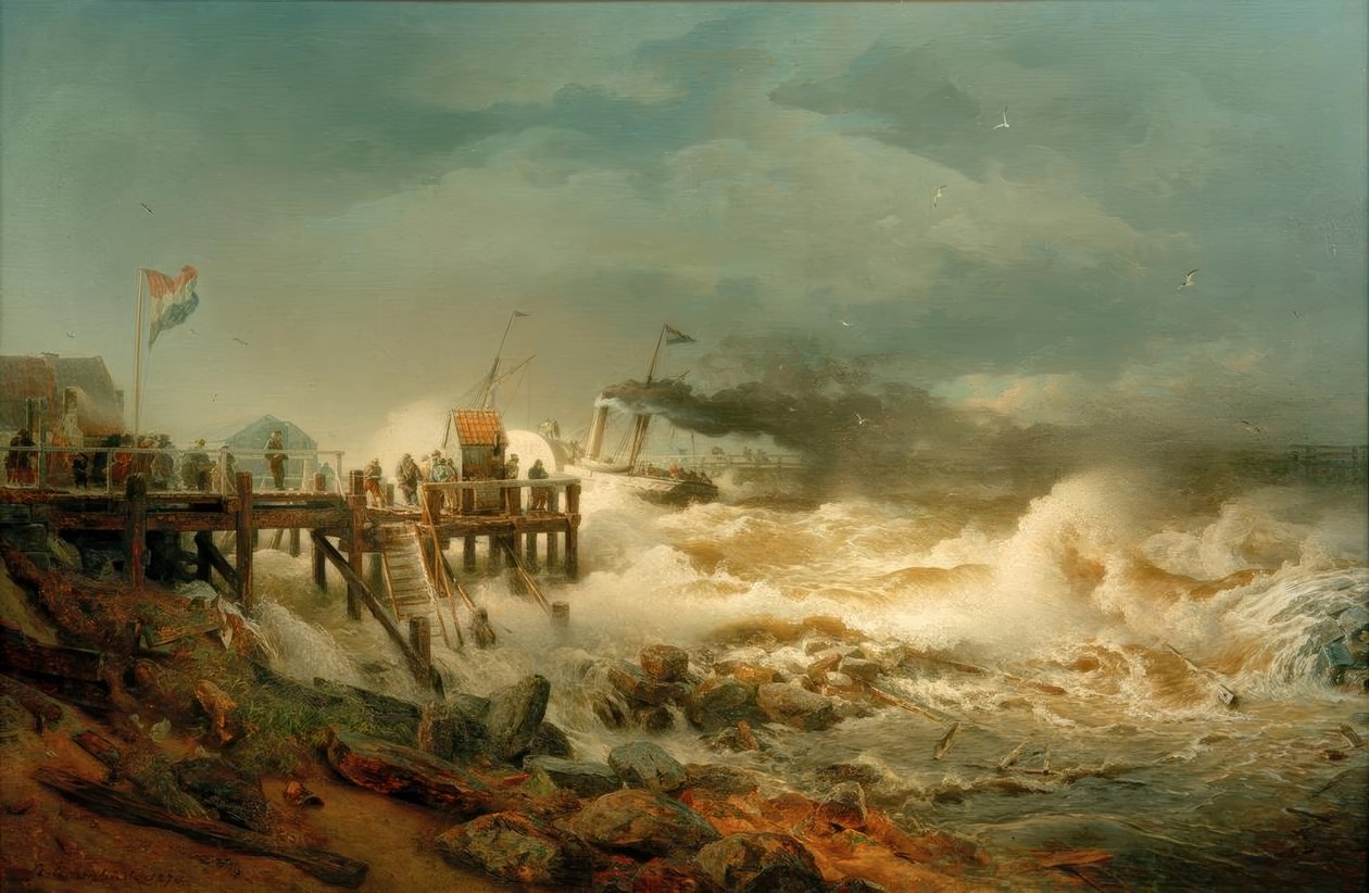 Odjezd parníku od Andreas Achenbach