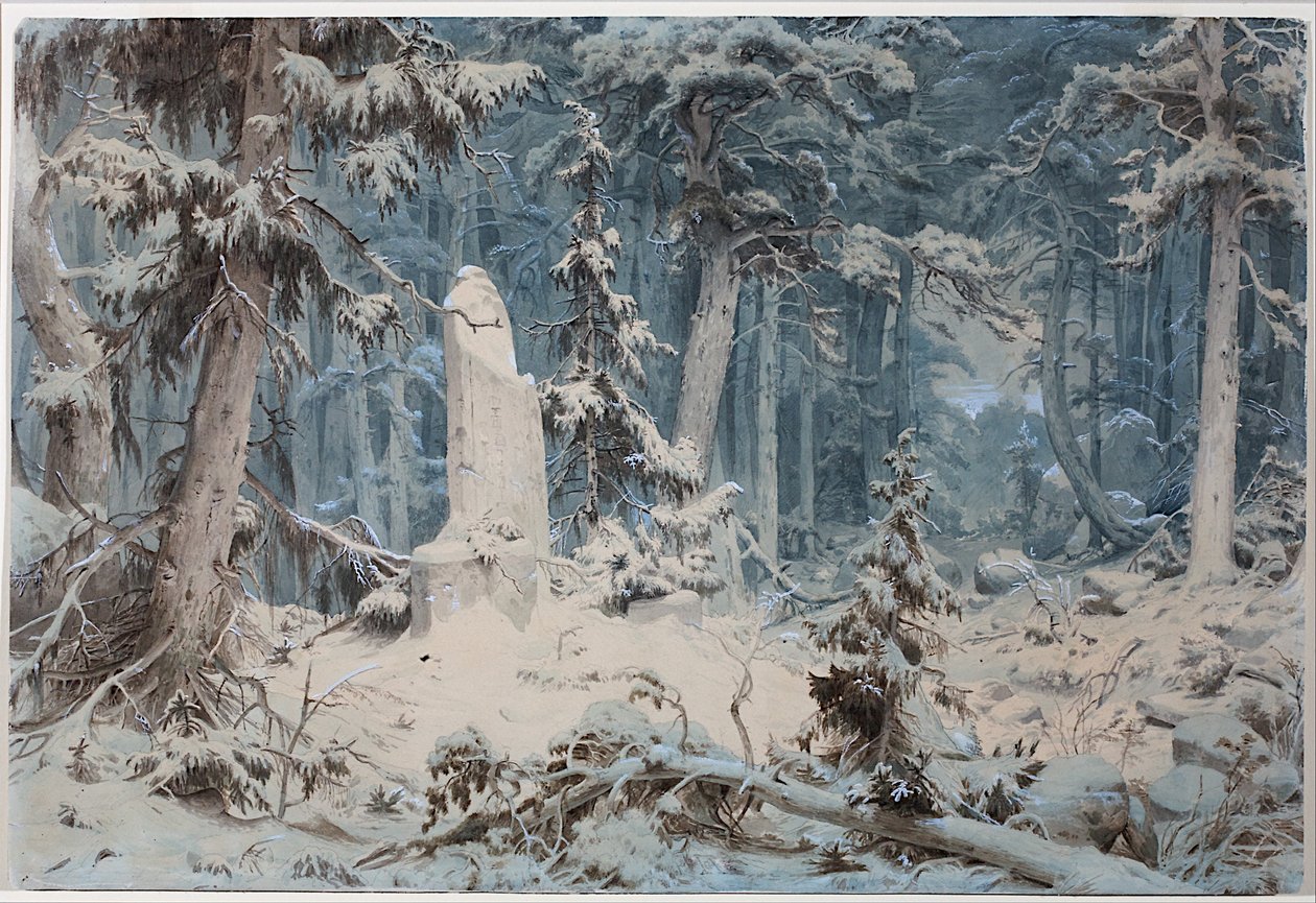 Zasněžený les od Andreas Achenbach