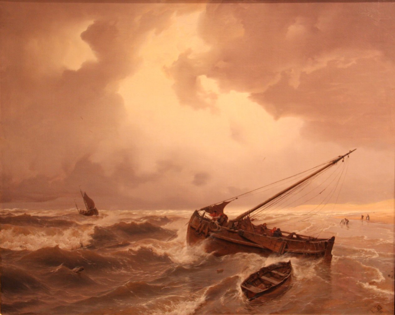 Pláž v Scheveningenu od Andreas Achenbach