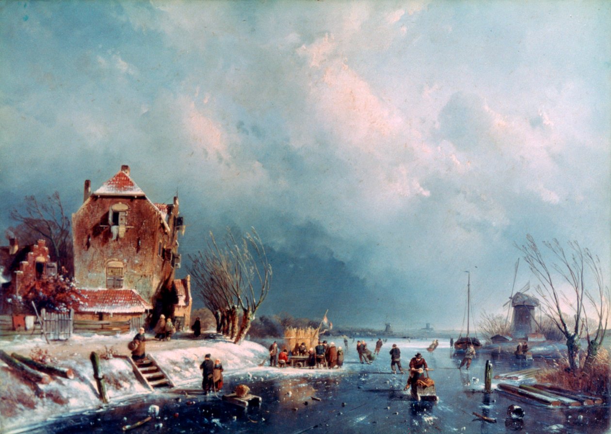 Zamrzlá řeka, 1787-1870 od Andreas Schelfhout