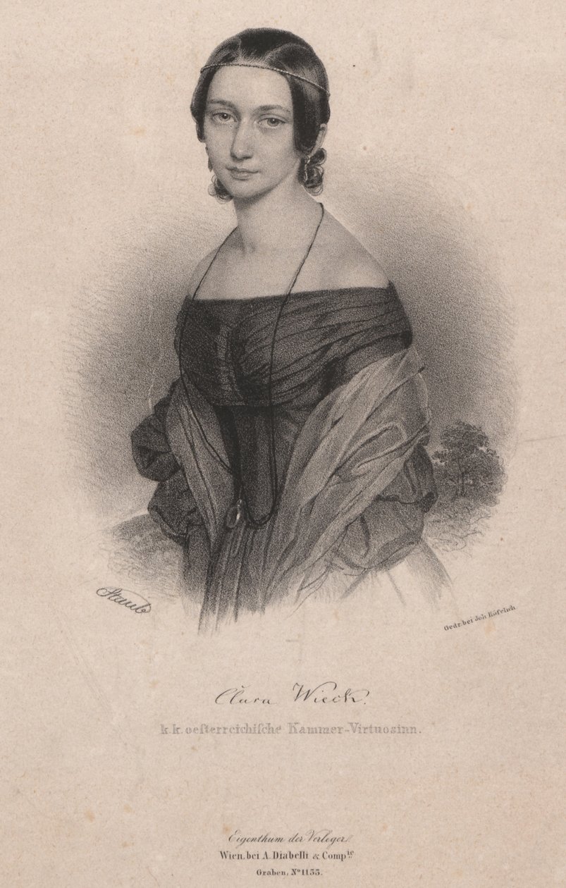 Portrét Clary Wieck-Schumannové 1819-1896, 1838. od Andreas Staub