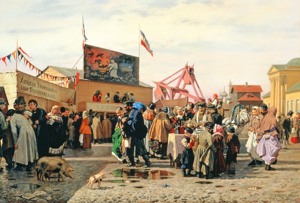 Stánky pro velikonoční týden v Tule, 1868 od Andrei Andreevich Popov