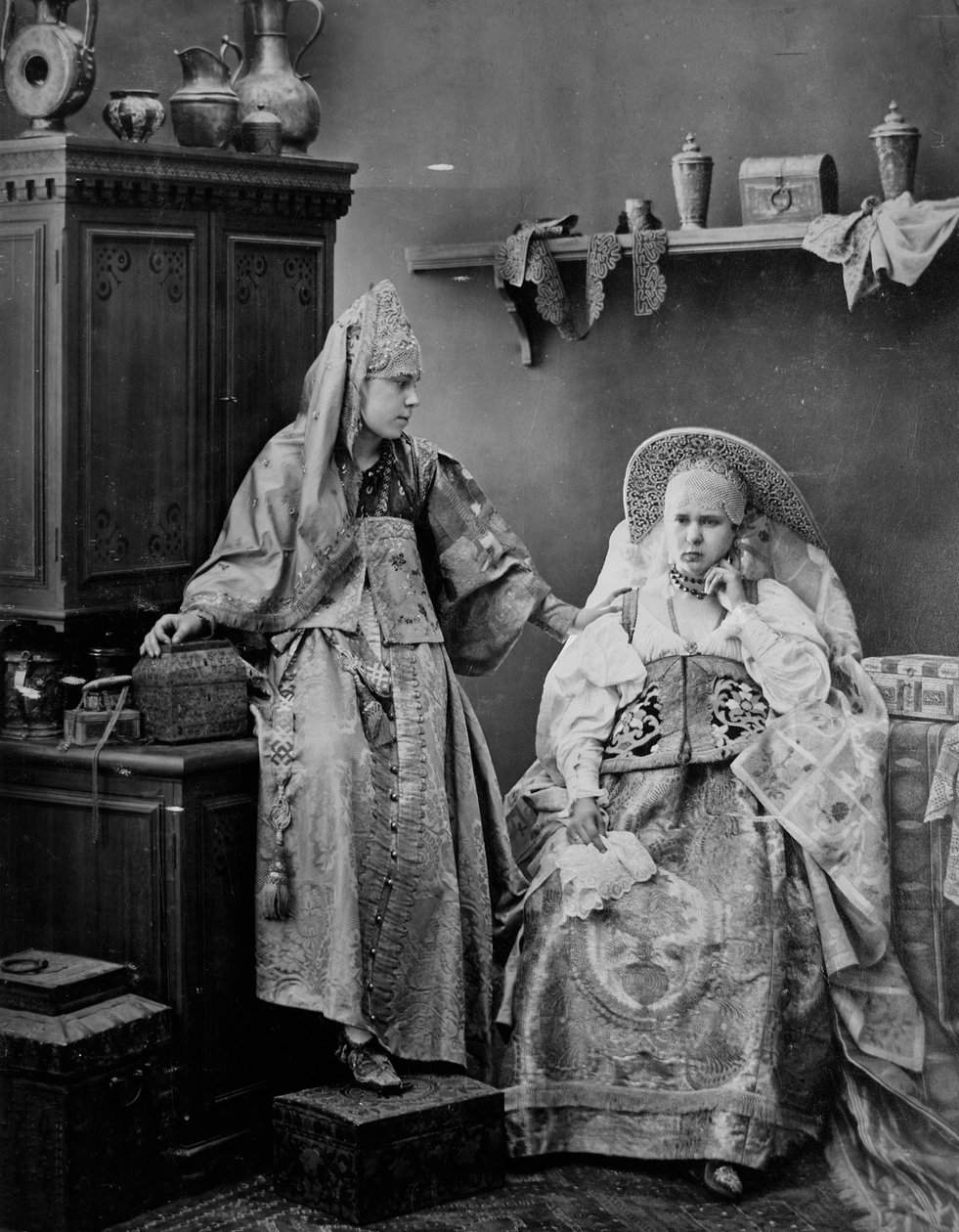 Dívky v ruských šatech, 1870-1880. od Andrei Osipovich Karelin