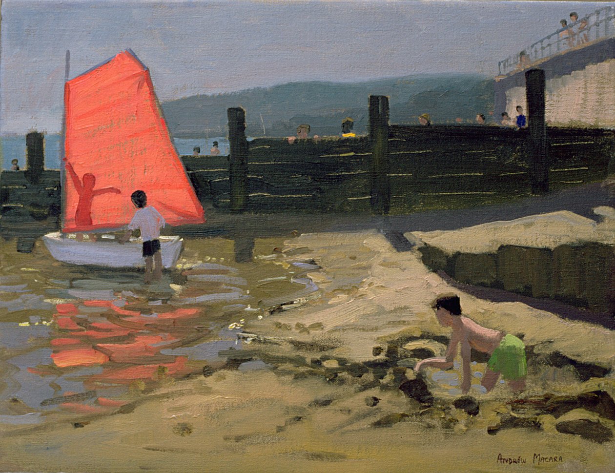Červená plachta, Isle of Wight od Andrew Macara