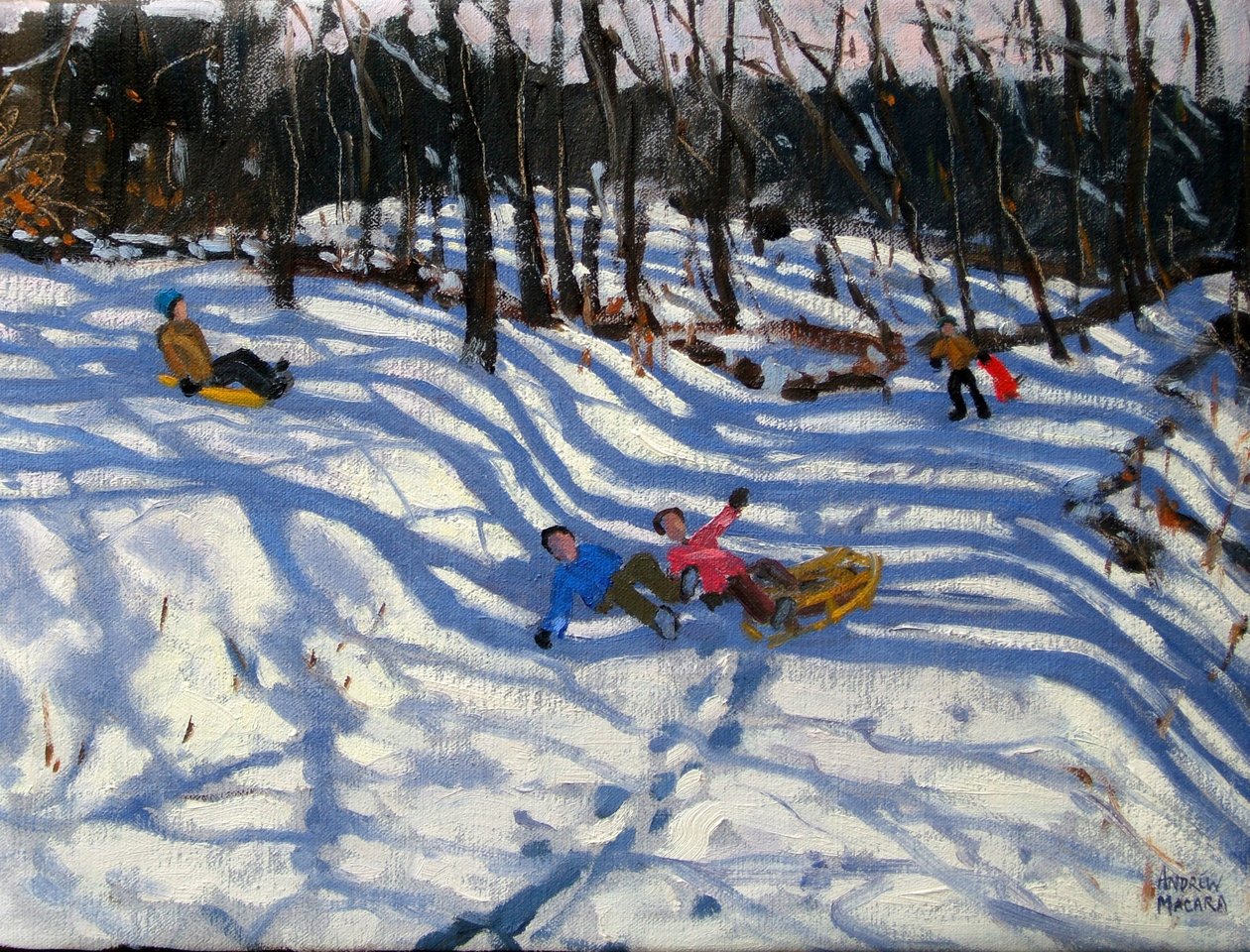 Dva chlapci, kteří spadli ze sáněk, Morzine od Andrew Macara
