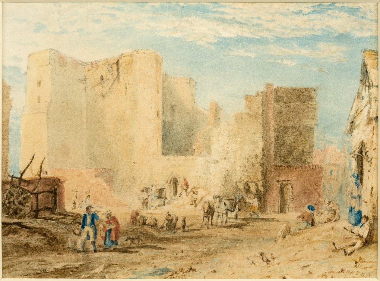 Demolice Nové brány, Newcastle upon Tyne 1823 (inkoust) od Andrew Morton