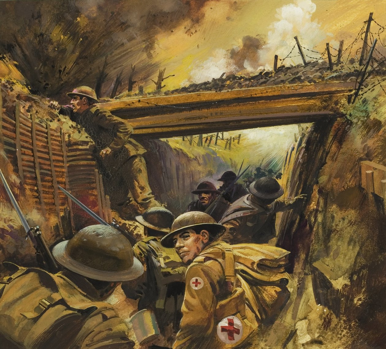 Zákopy (kvaš na papíře) od Andrew Howat
