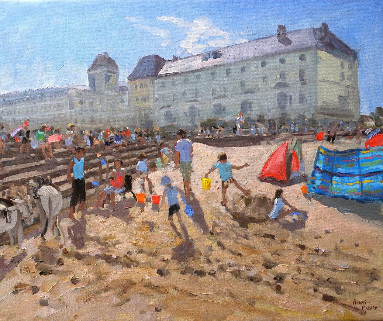 BRIGHT MORNING,LLANDUDNO ,2009, ( olej na plátně) od Andrew Macara
