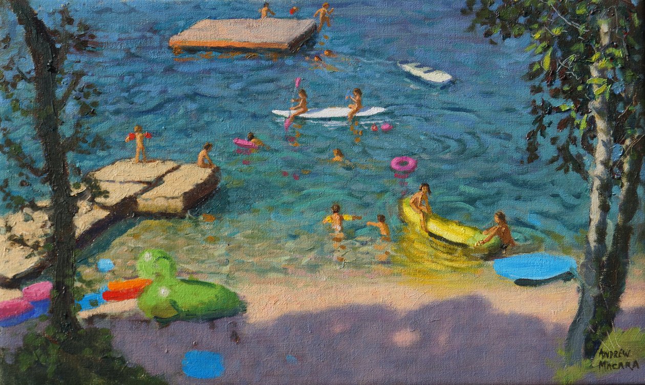 Kanoe, Chorvatsko, (olej na plátně) od Andrew Macara