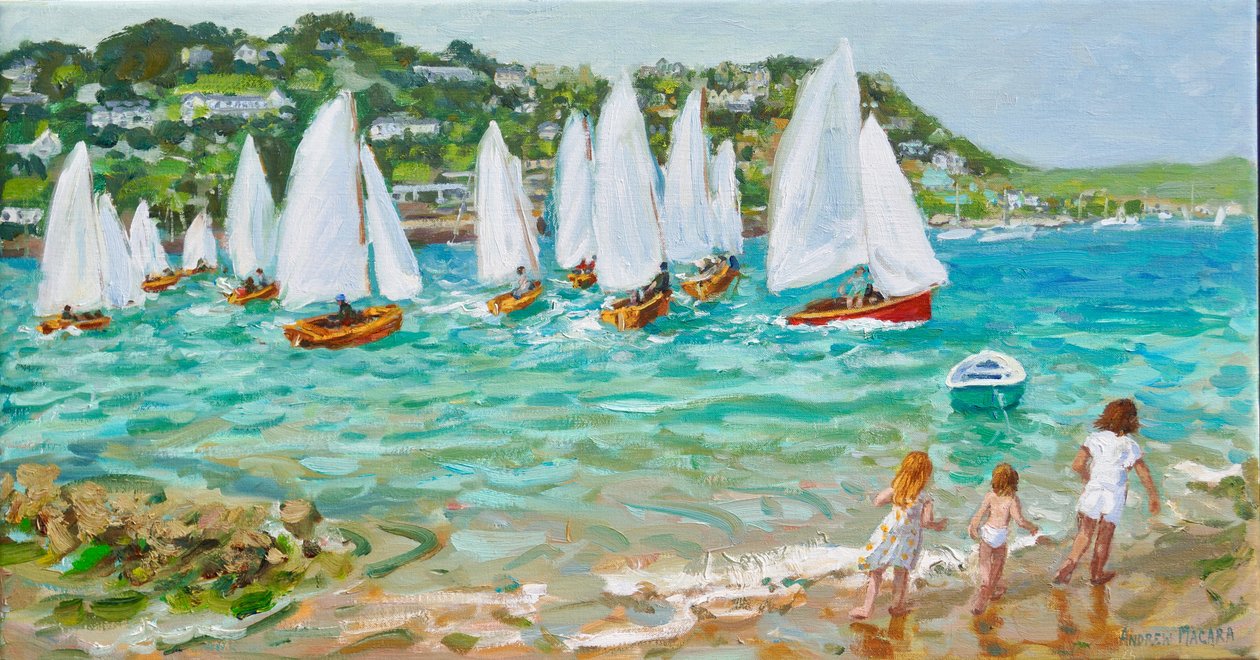 Chasing the boats, Salcombe, 2018, od Andrew Macara