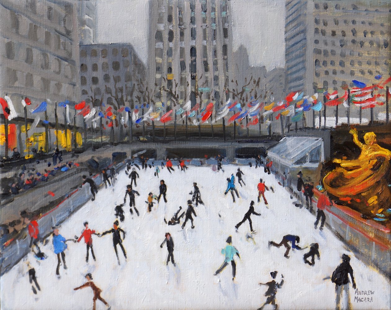 Vánoční bruslení,Rockerfeller Ice Rink,New York,(2017, od Andrew Macara