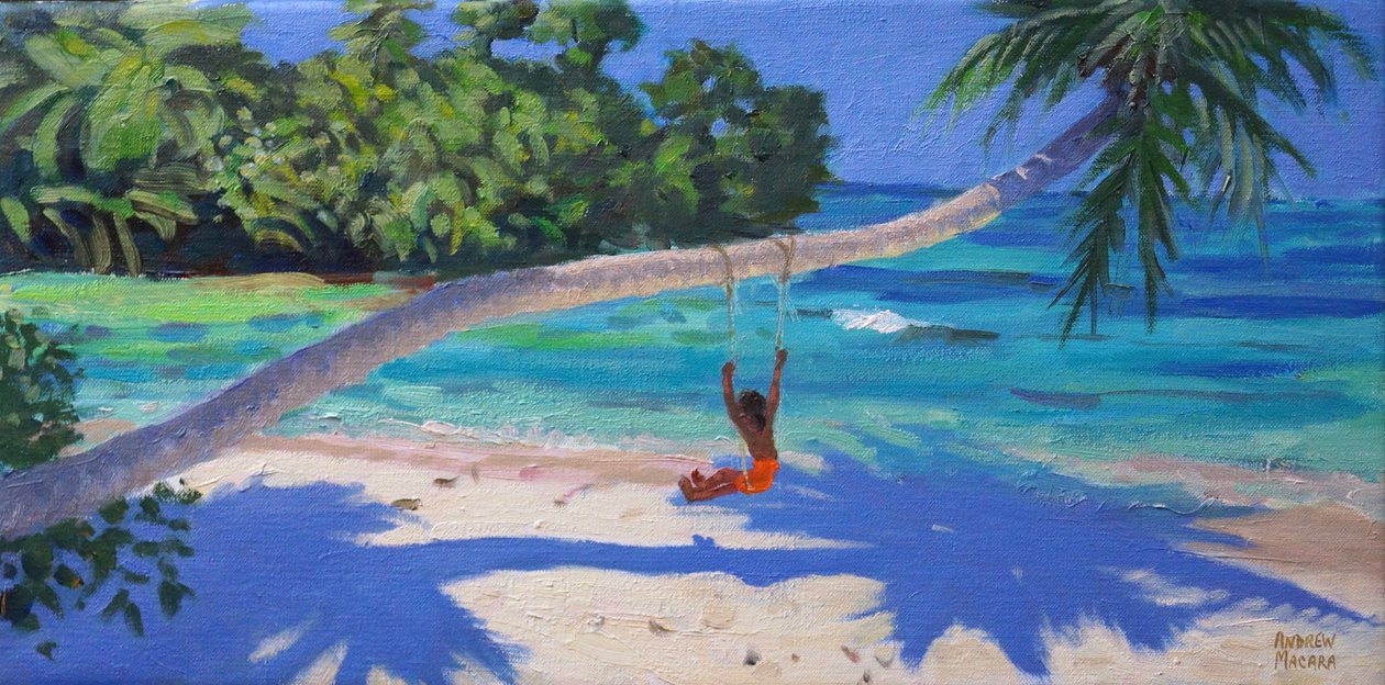 Dívka na houpačce, Seychely, 2015, od Andrew Macara