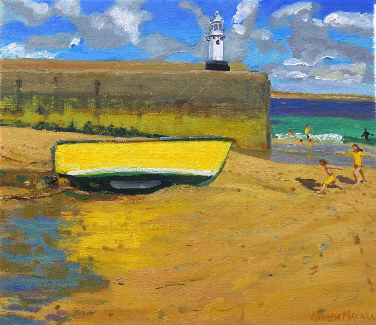 Žlutá loď, St Ives, 2017, od Andrew Macara