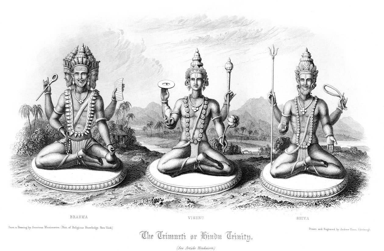 Trimurti neboli hinduistická trojice. od Andrew Thomas